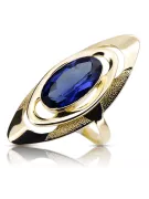 Sapphire 14K Yellow gold Ring Vintage style vrc189y